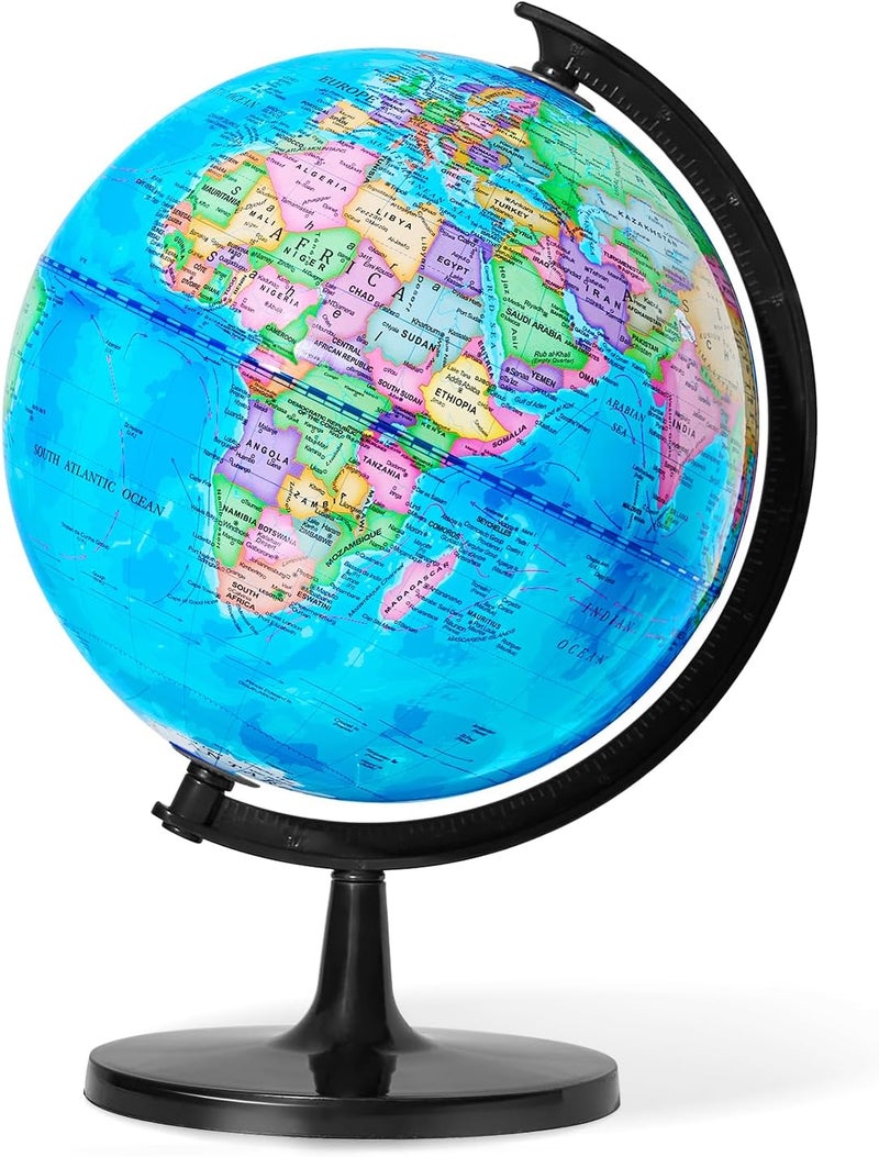 GOCHANGE 10in Kids Globe, Educational Geography Tools with Stable Thickened Base, 360° Rotating Globe for Learning, Classroom & Home School Supplies & Gifts - Image 1